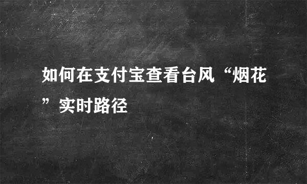 如何在支付宝查看台风“烟花”实时路径