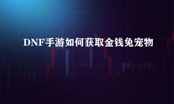 DNF手游如何获取金钱兔宠物