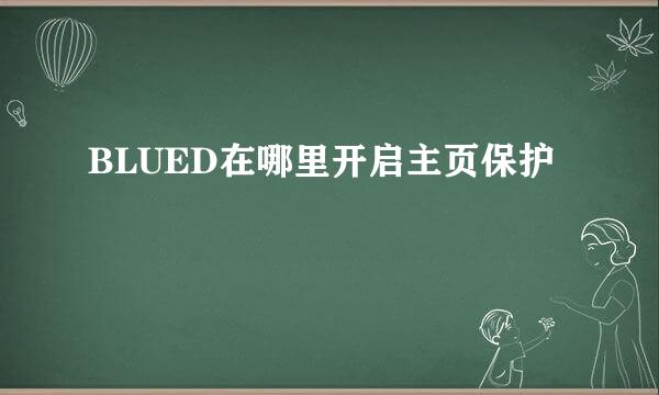 BLUED在哪里开启主页保护
