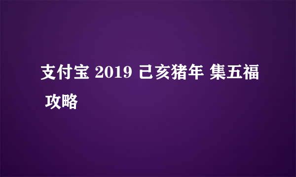 支付宝 2019 己亥猪年 集五福 攻略