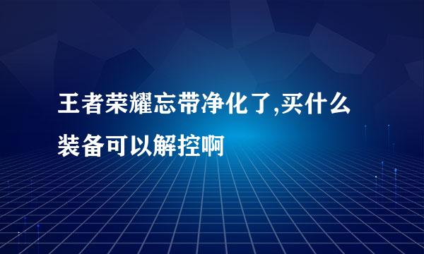 王者荣耀忘带净化了,买什么装备可以解控啊