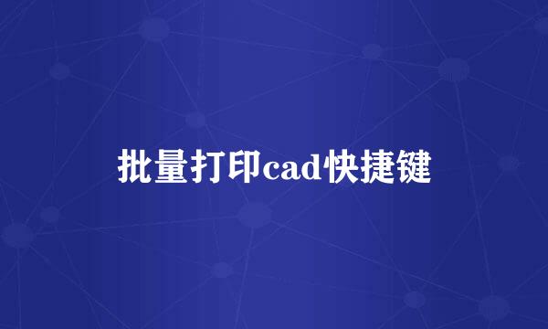 批量打印cad快捷键