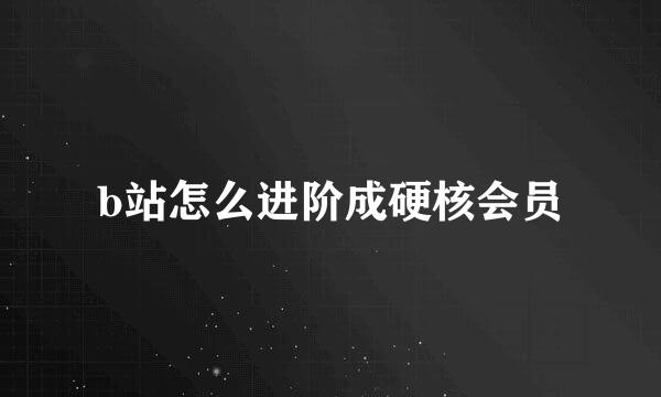 b站怎么进阶成硬核会员