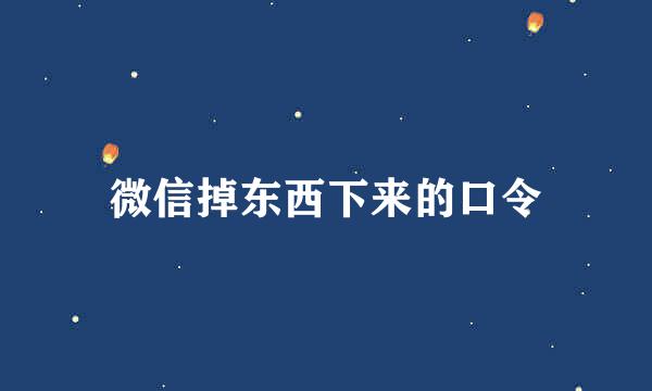 微信掉东西下来的口令