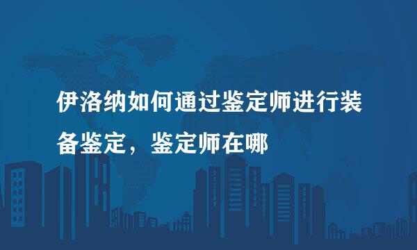 伊洛纳如何通过鉴定师进行装备鉴定，鉴定师在哪