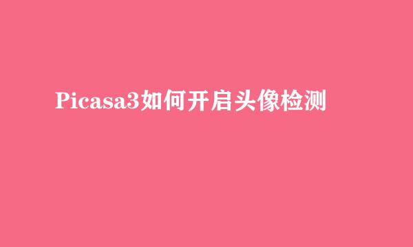 Picasa3如何开启头像检测