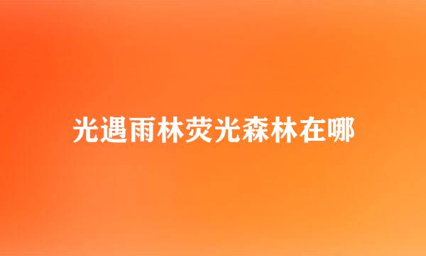 光遇雨林荧光森林在哪
