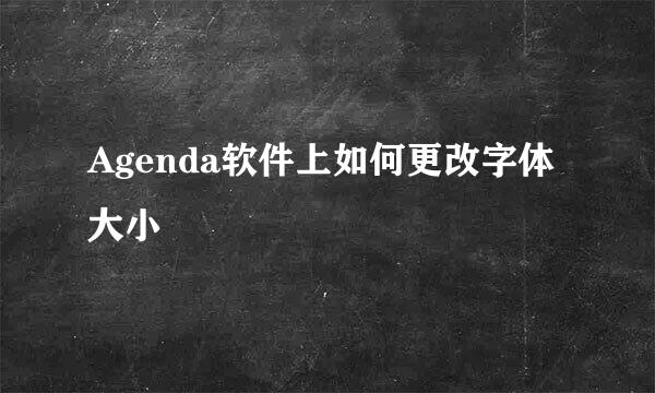 Agenda软件上如何更改字体大小