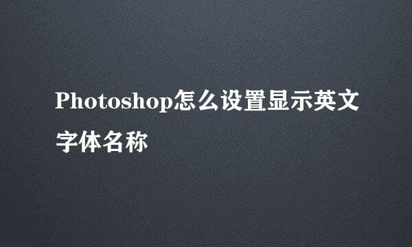 Photoshop怎么设置显示英文字体名称