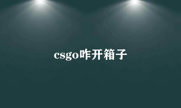csgo咋开箱子