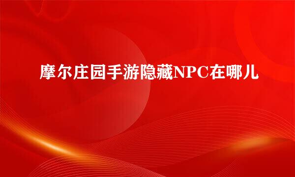 摩尔庄园手游隐藏NPC在哪儿