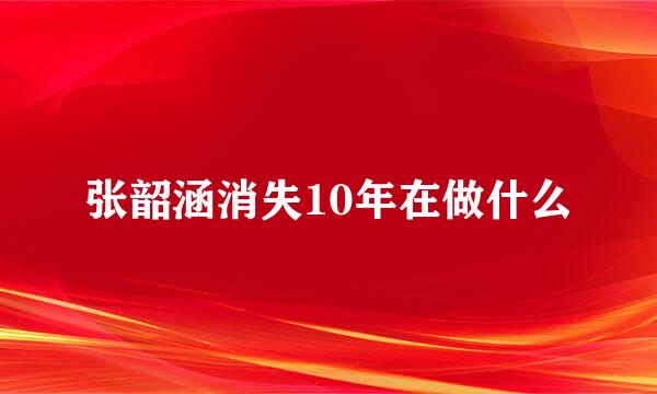 张韶涵消失10年在做什么