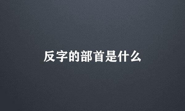 反字的部首是什么