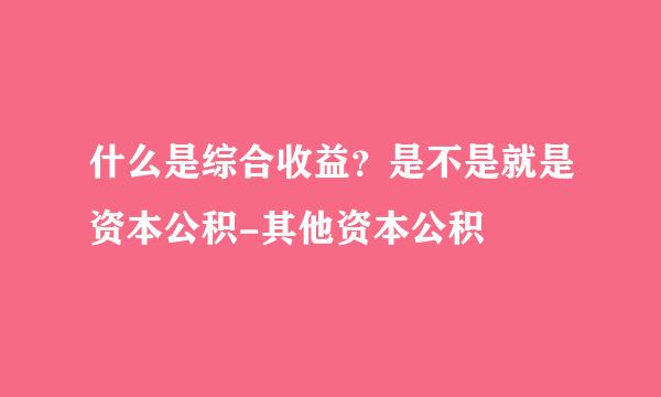 什么是综合收益？是不是就是资本公积-其他资本公积