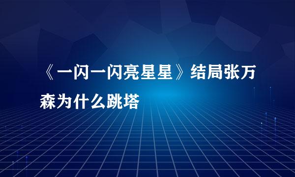 《一闪一闪亮星星》结局张万森为什么跳塔