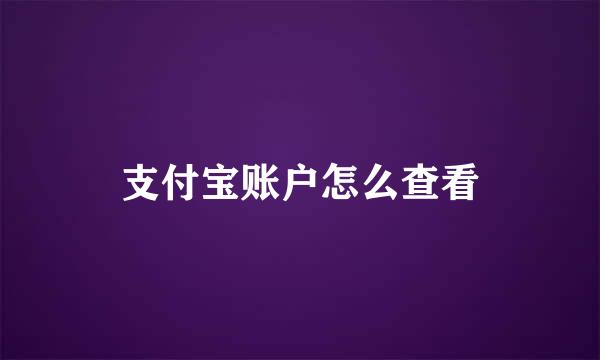 支付宝账户怎么查看