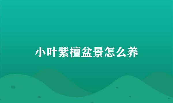 小叶紫檀盆景怎么养