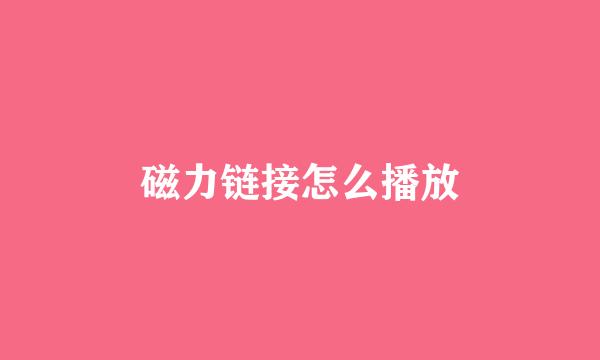 磁力链接怎么播放