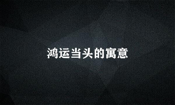 鸿运当头的寓意