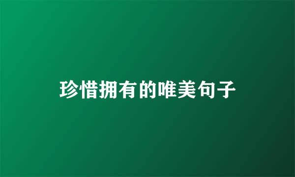 珍惜拥有的唯美句子