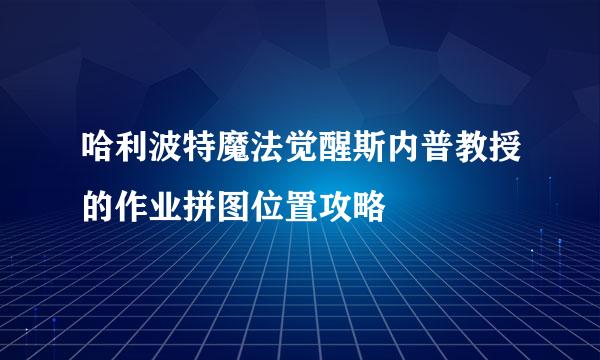 哈利波特魔法觉醒斯内普教授的作业拼图位置攻略