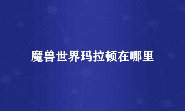 魔兽世界玛拉顿在哪里