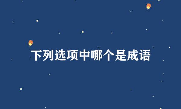下列选项中哪个是成语
