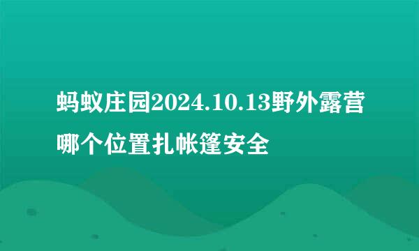 蚂蚁庄园2024.10.13野外露营哪个位置扎帐篷安全