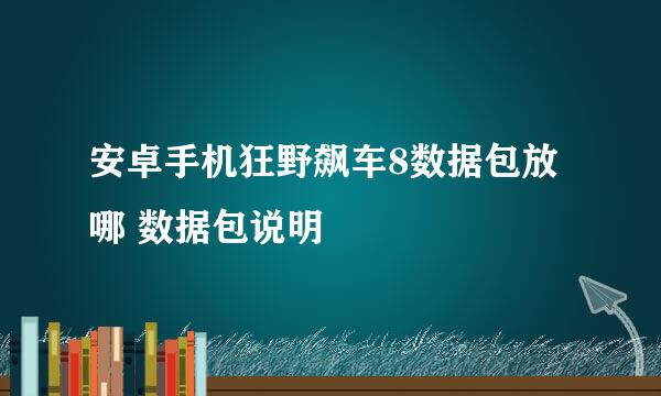 安卓手机狂野飙车8数据包放哪 数据包说明