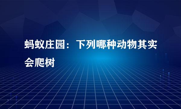 蚂蚁庄园：下列哪种动物其实会爬树
