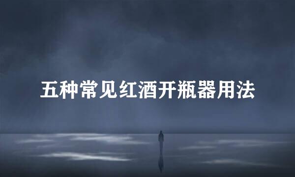 五种常见红酒开瓶器用法