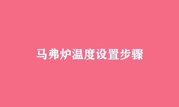 马弗炉温度设置步骤