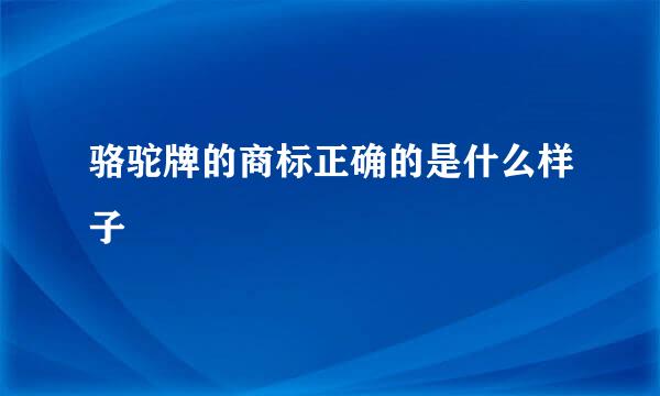 骆驼牌的商标正确的是什么样子