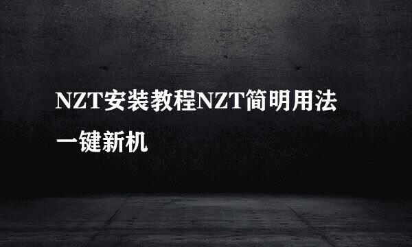 NZT安装教程NZT简明用法 一键新机