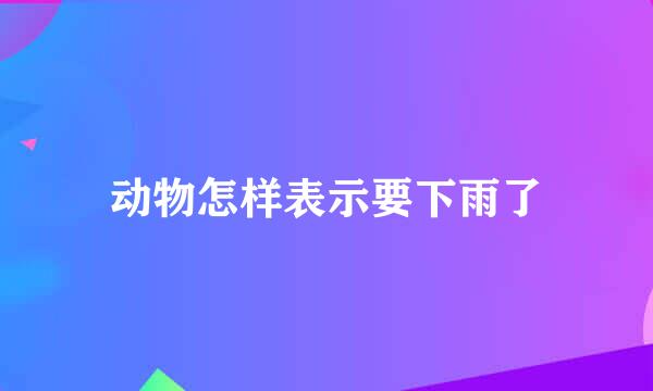 动物怎样表示要下雨了