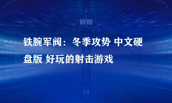 铁腕军阀：冬季攻势 中文硬盘版 好玩的射击游戏