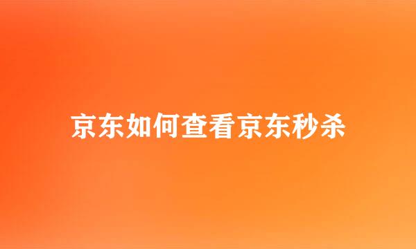 京东如何查看京东秒杀