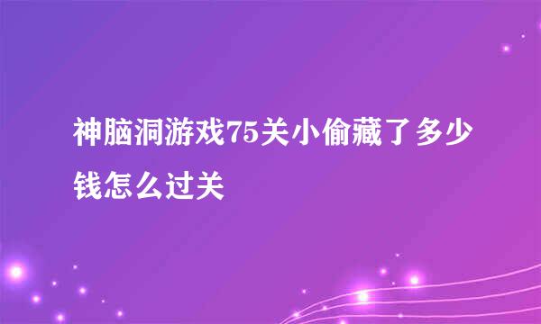 神脑洞游戏75关小偷藏了多少钱怎么过关