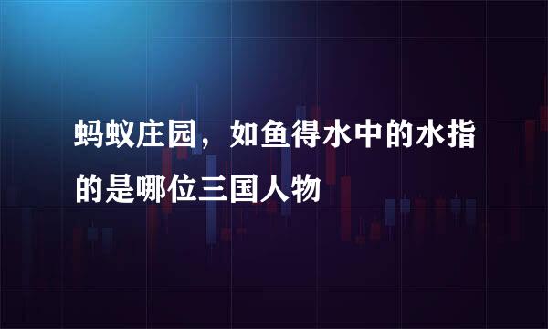 蚂蚁庄园，如鱼得水中的水指的是哪位三国人物