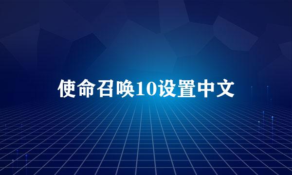 使命召唤10设置中文