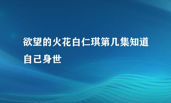 欲望的火花白仁琪第几集知道自己身世