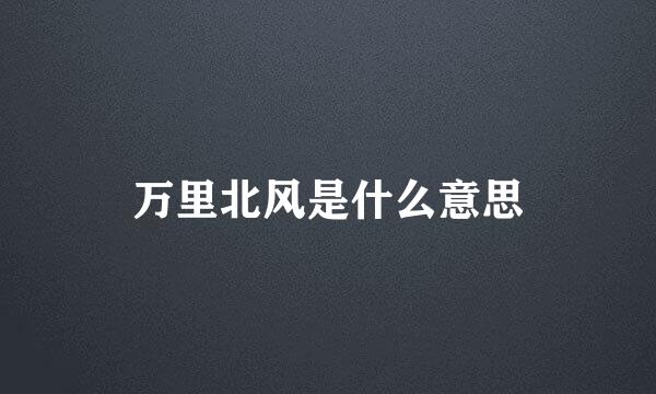 万里北风是什么意思