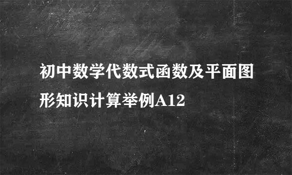 初中数学代数式函数及平面图形知识计算举例A12