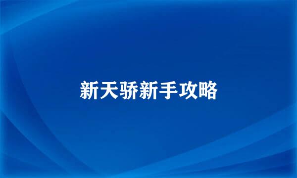 新天骄新手攻略