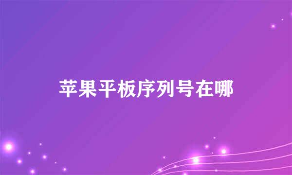 苹果平板序列号在哪