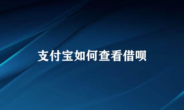 支付宝如何查看借呗