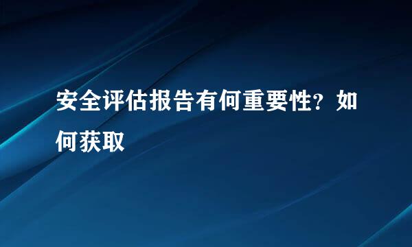 安全评估报告有何重要性？如何获取