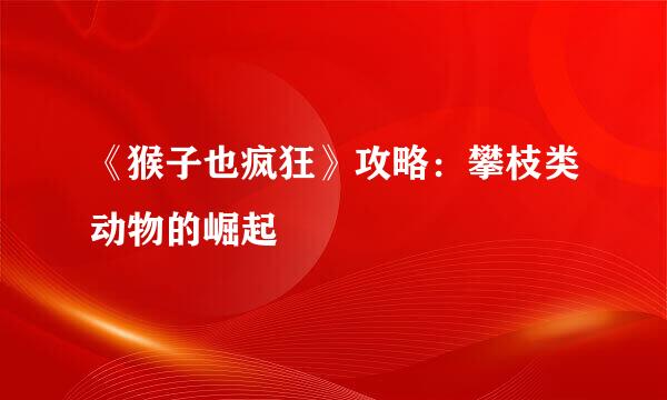 《猴子也疯狂》攻略：攀枝类动物的崛起