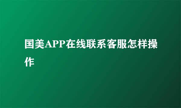 国美APP在线联系客服怎样操作