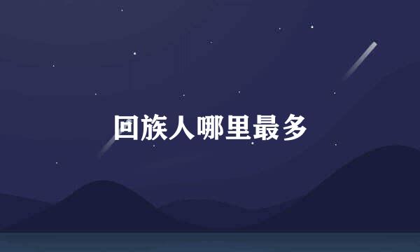 回族人哪里最多